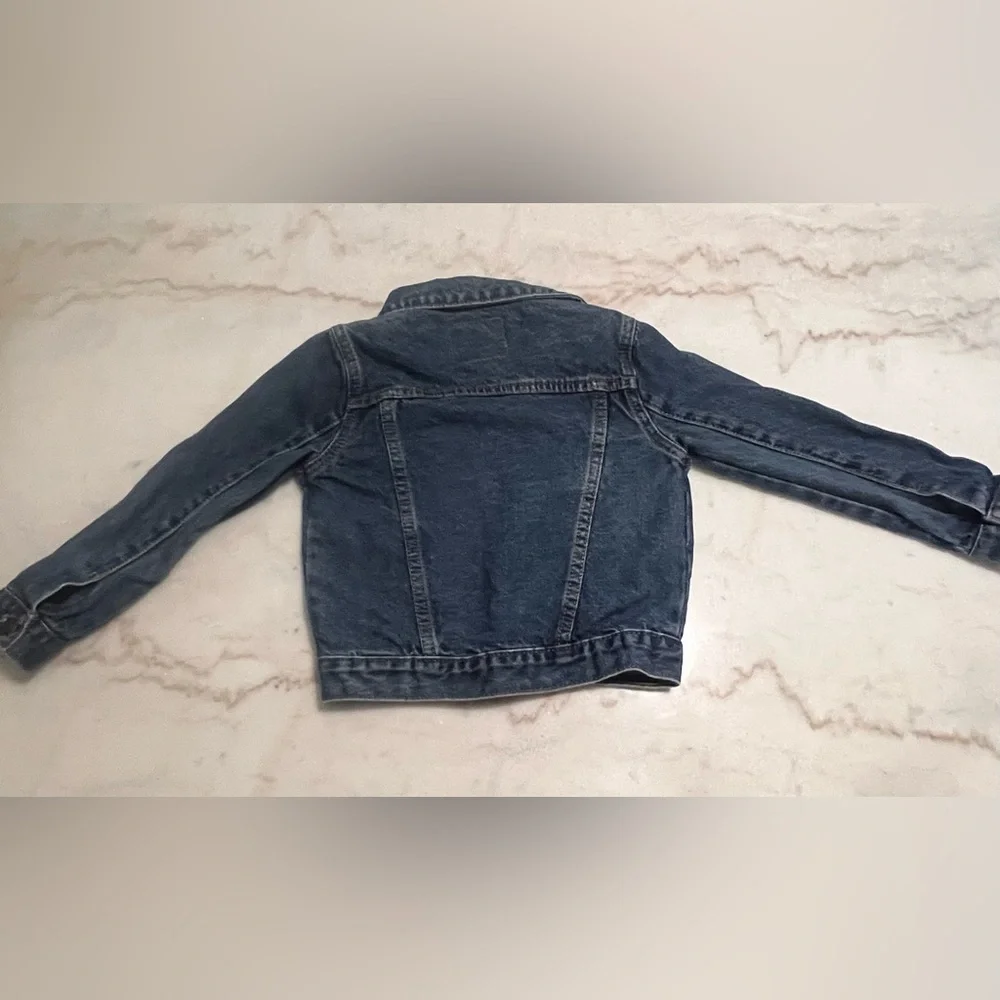 Levi’s Strauss Blue Denim Trucker Jacket Snap Button Front Unisex Toddler 4T
